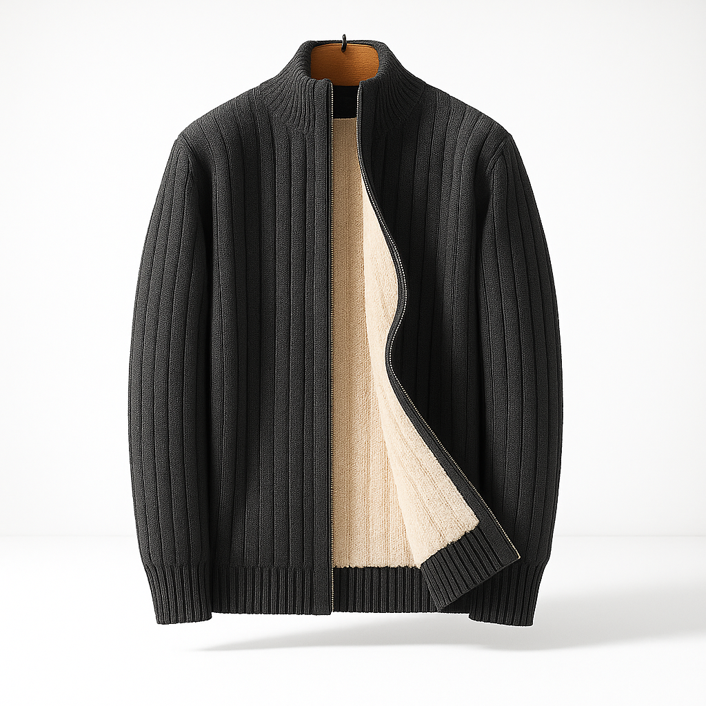 Men's Elegant and Fashionable Cardigan with Zip