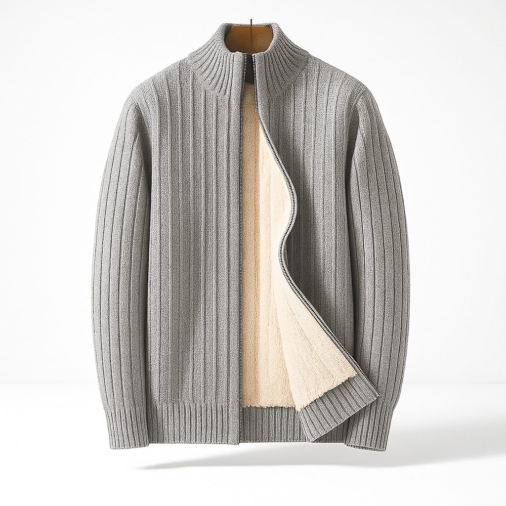 Men's Elegant and Fashionable Cardigan with Zip