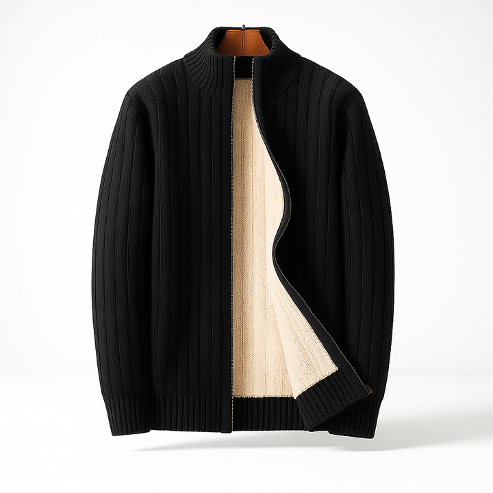 Men's Elegant and Fashionable Cardigan with Zip
