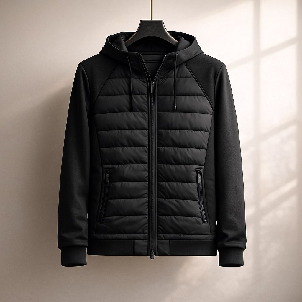 Men's Quilted Zip Hoodie