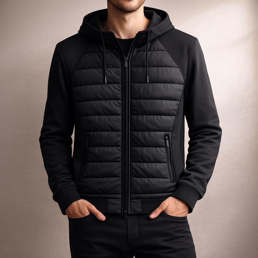 Men's Quilted Zip Hoodie