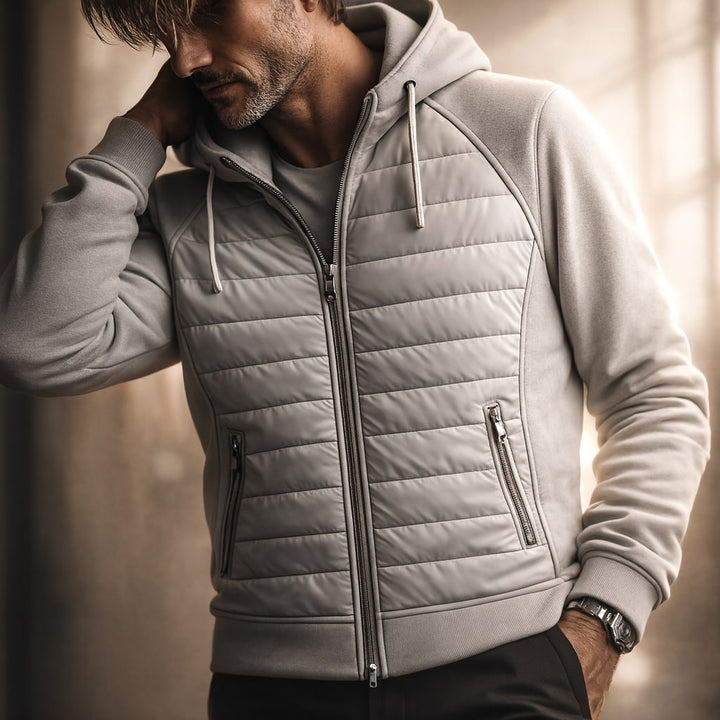 Men's Quilted Zip Hoodie