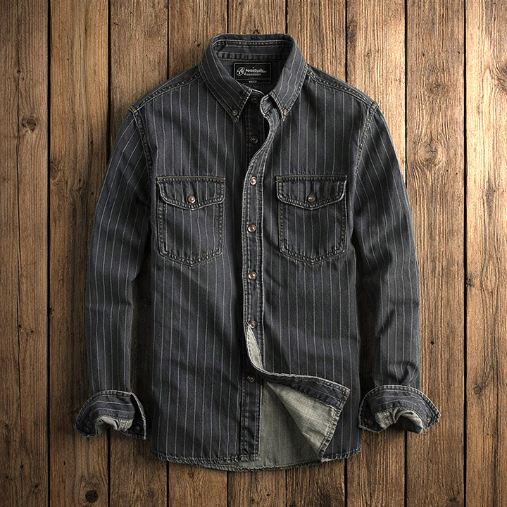Men's Striped Long-Sleeve Shirt