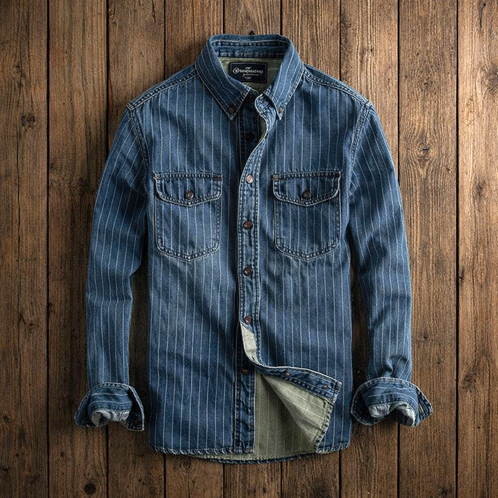 Men's Striped Long-Sleeve Shirt
