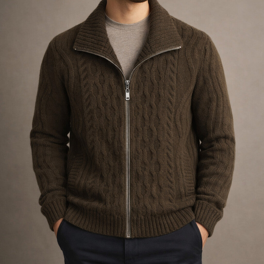 Men's Classic Zippered Cardigan