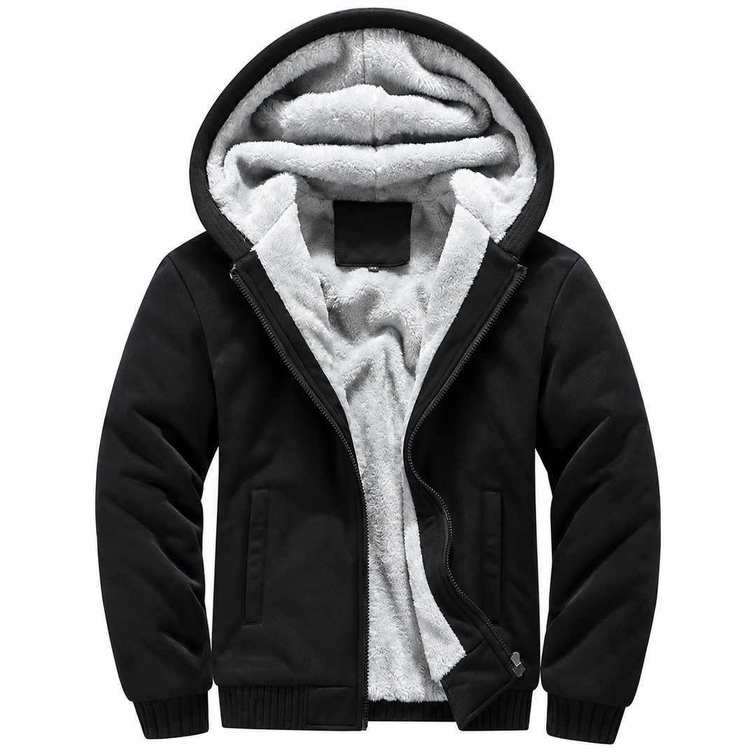 Men's Thick Lined Hooded Zip Hoodie