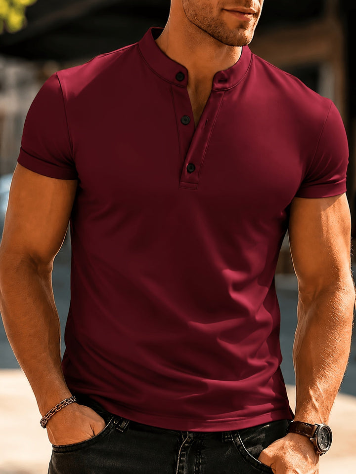 Men's Short Sleeve Stand Collar Shirt
