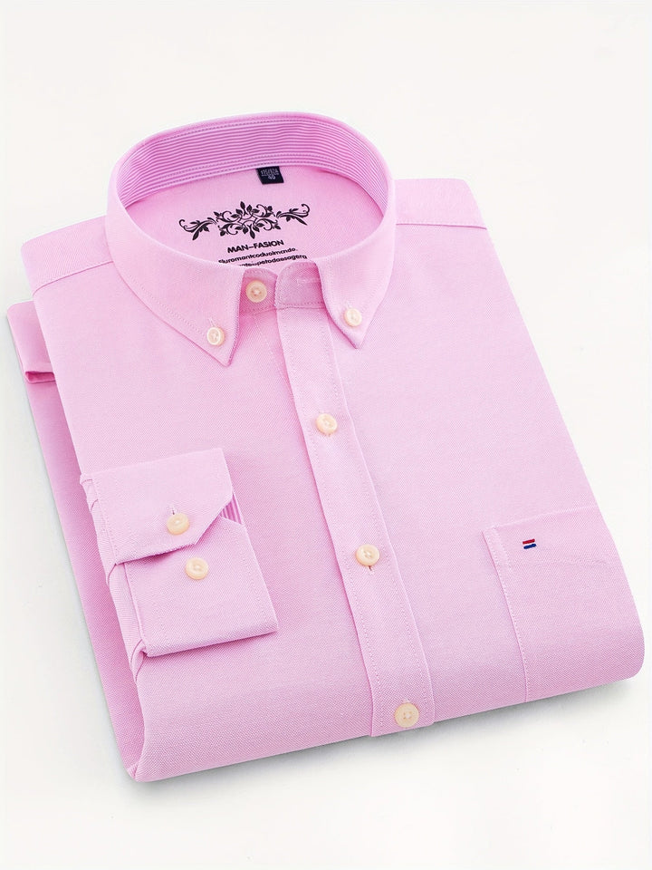 Men's Solid Lapel Pocket Shirt