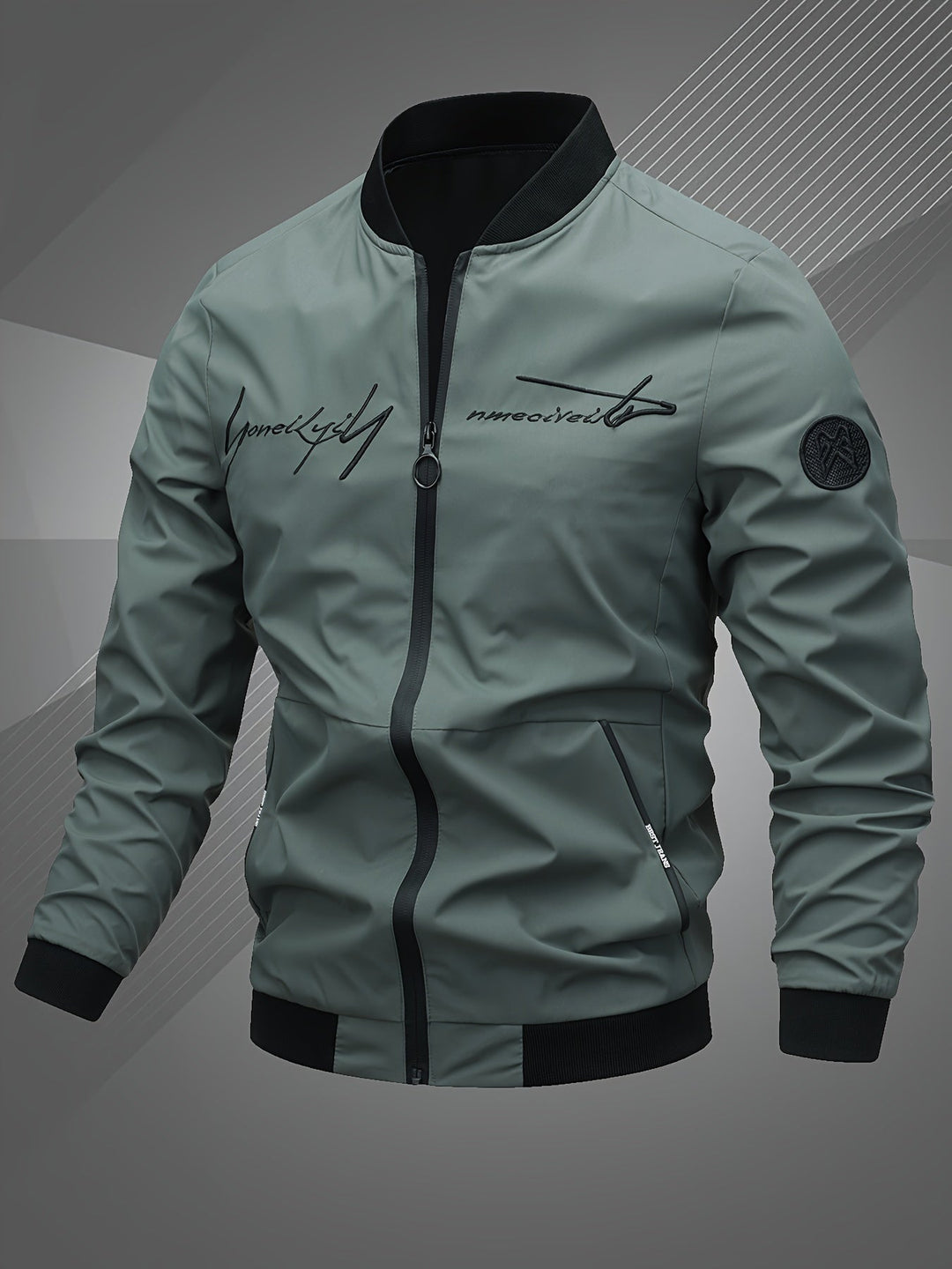 Men's Embroidered Baseball Jacket