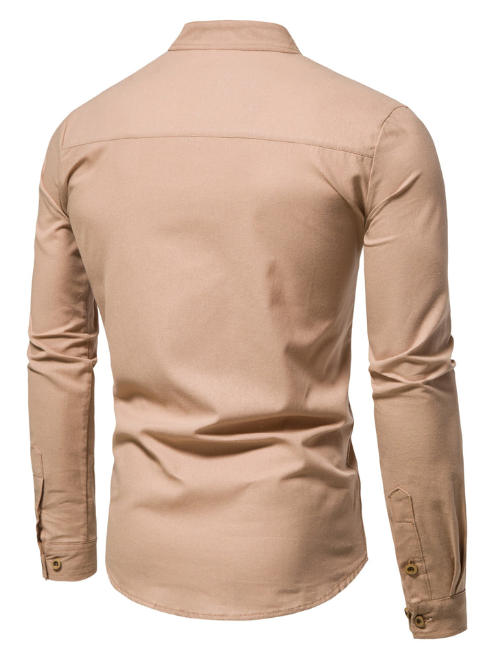 Men's Stand Collar Cotton Shirt