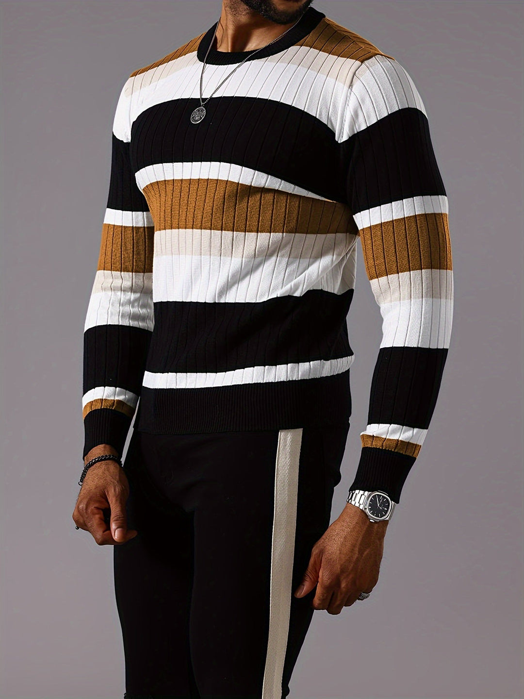 Men's Colorblock Rib-Knit Sweater