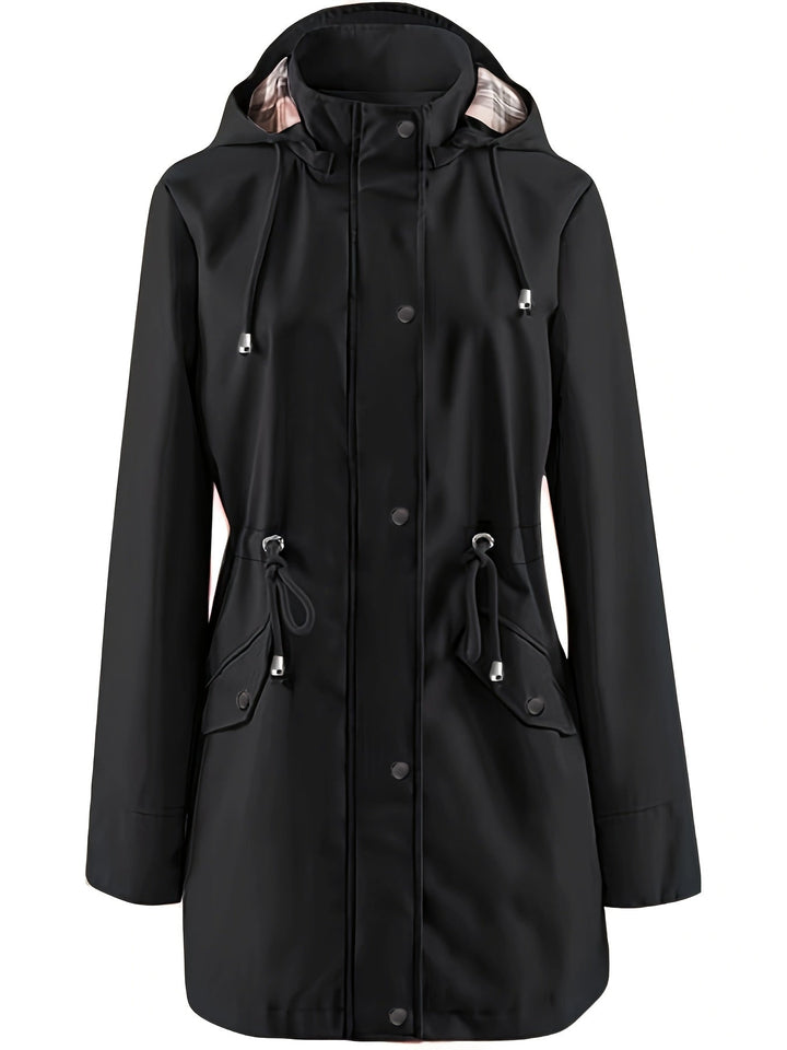 Joyce | Hooded Drawstring Rain Jacket