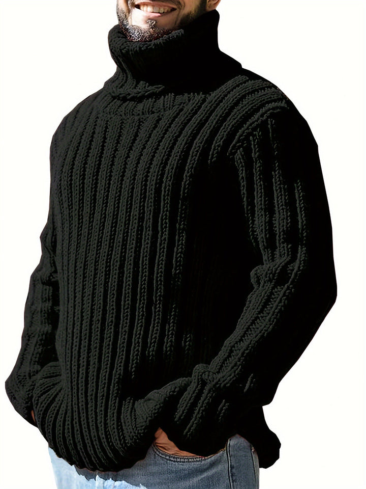 Men's Textured High Neck Sweater