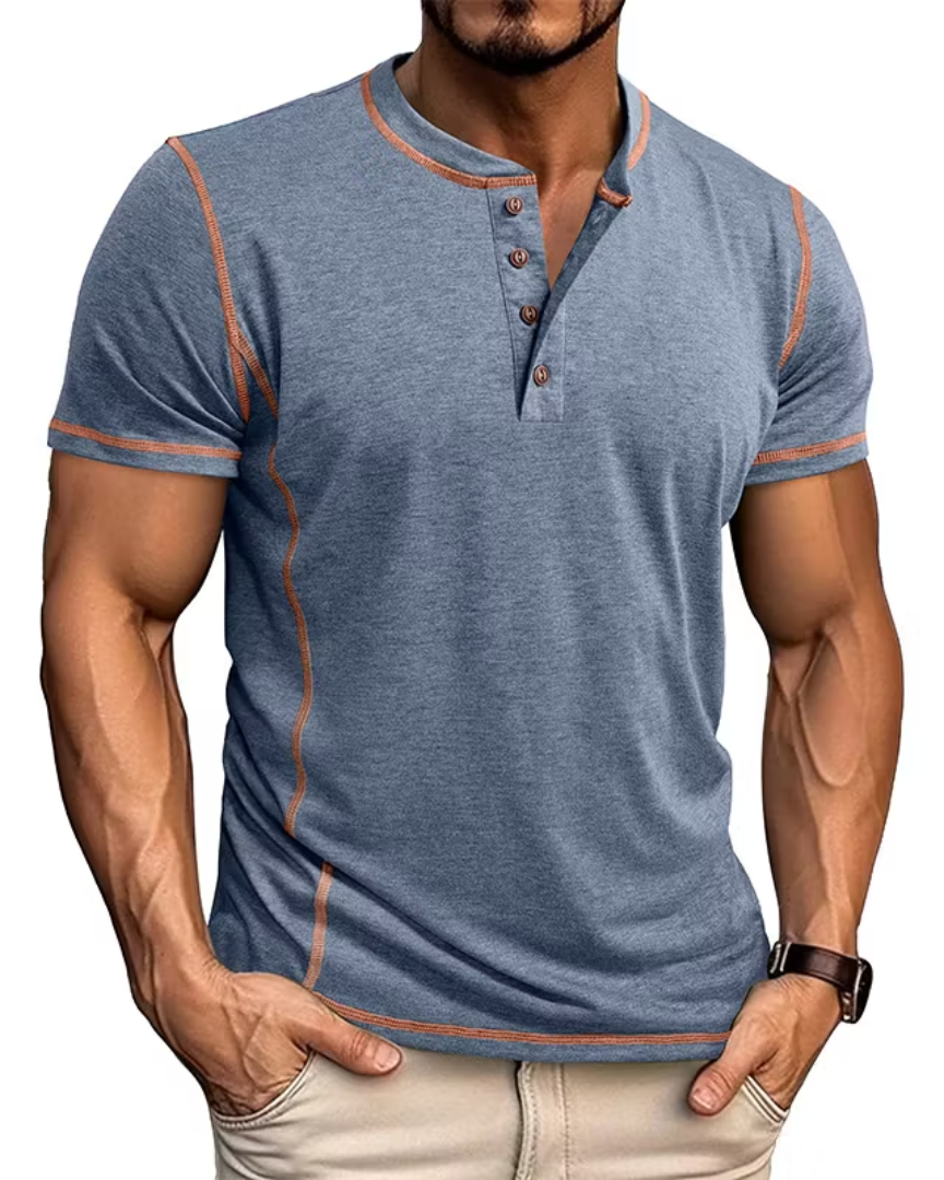 Men's Button Henley T-Shirt