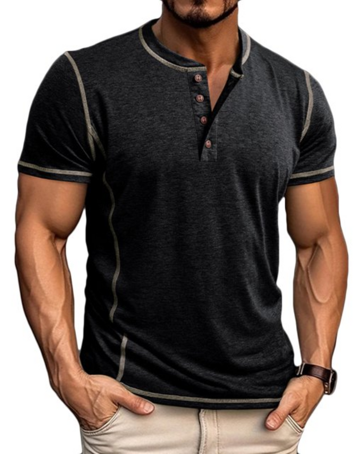 Men's Button Henley T-Shirt