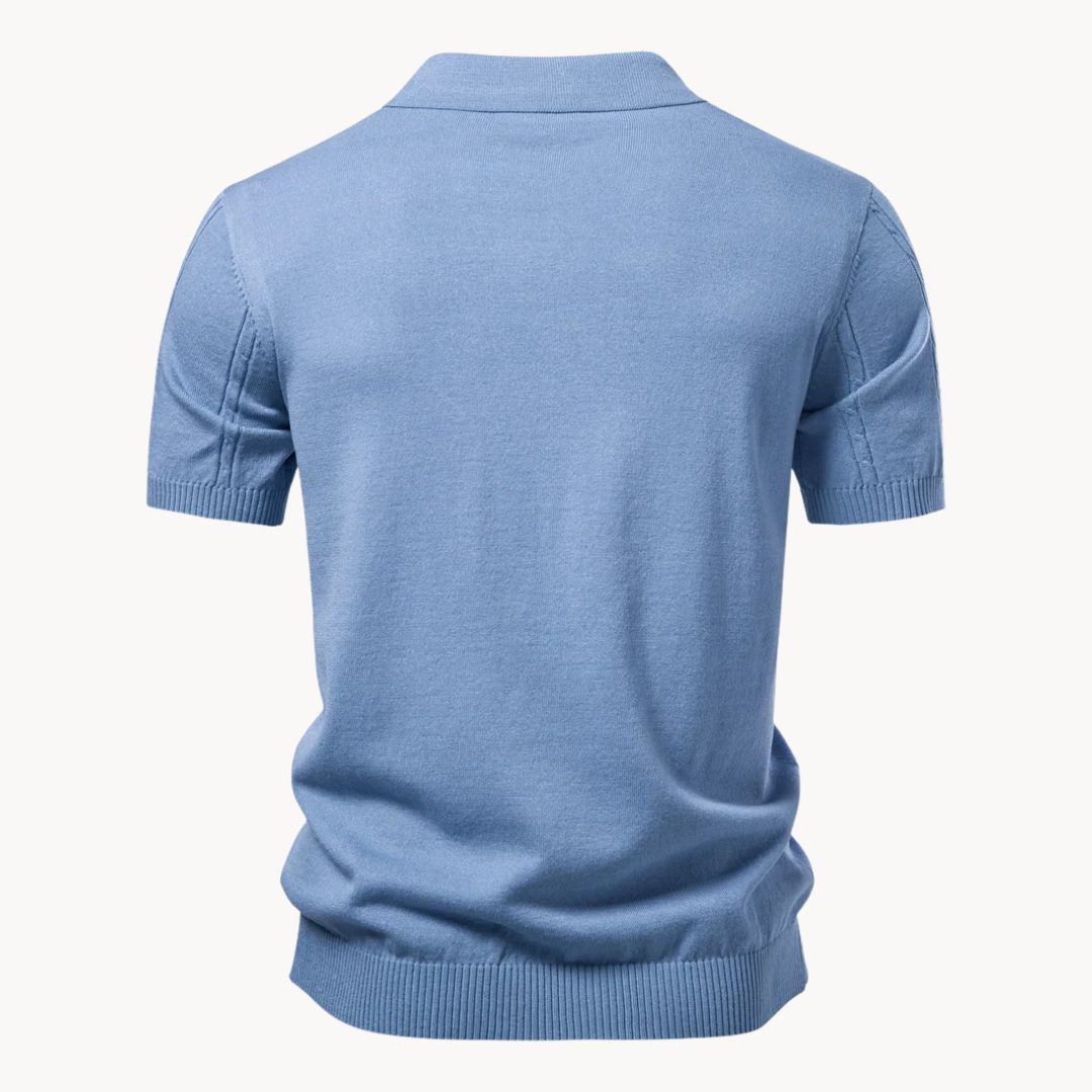 Men's Ribbed Knit Polo Shirt