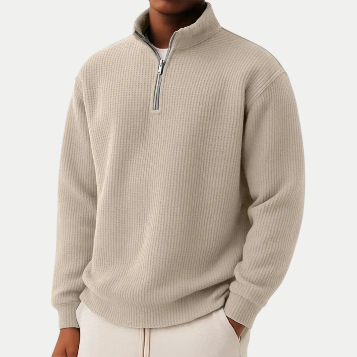 Men's Quarter Zip Knit Sweater