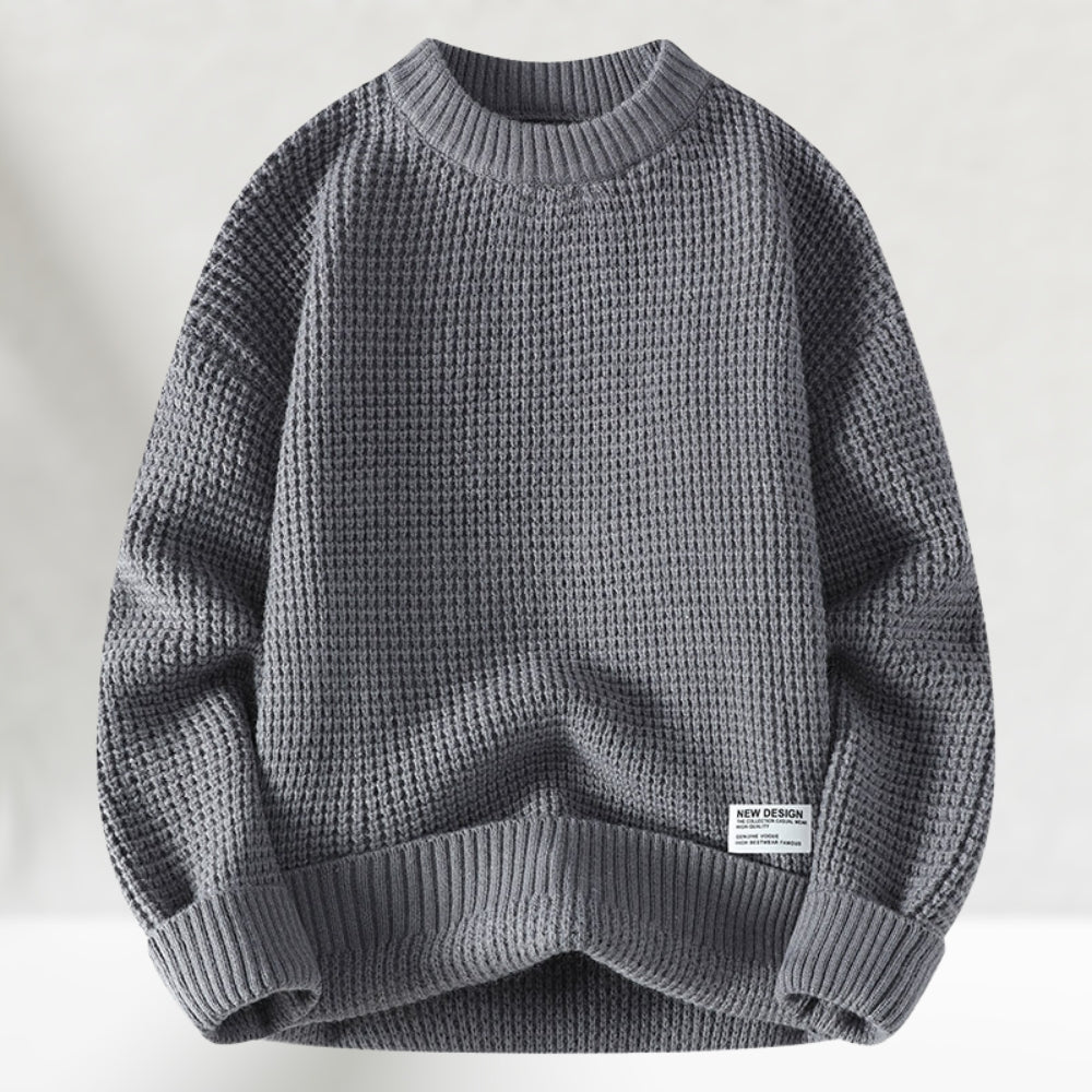 Men's Honeycomb Knit Crew Neck Sweater