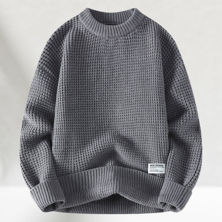 Men's Honeycomb Knit Crew Neck Sweater