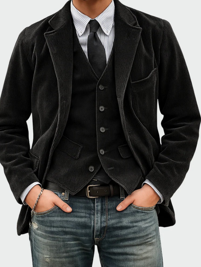 Men's Refined Corduroy Blazer Suit