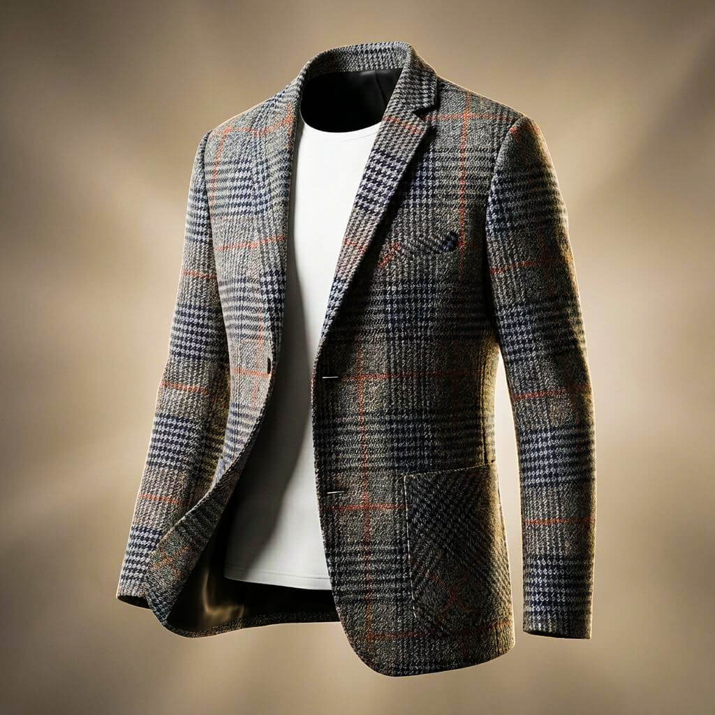 Charles Houndstooth Wool Blazer