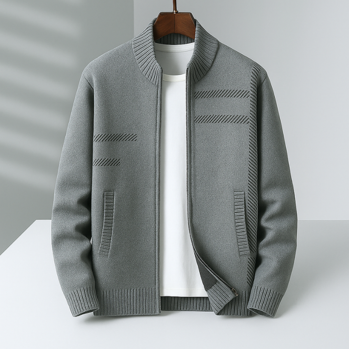 Men's Zip-Up Knit Jacket