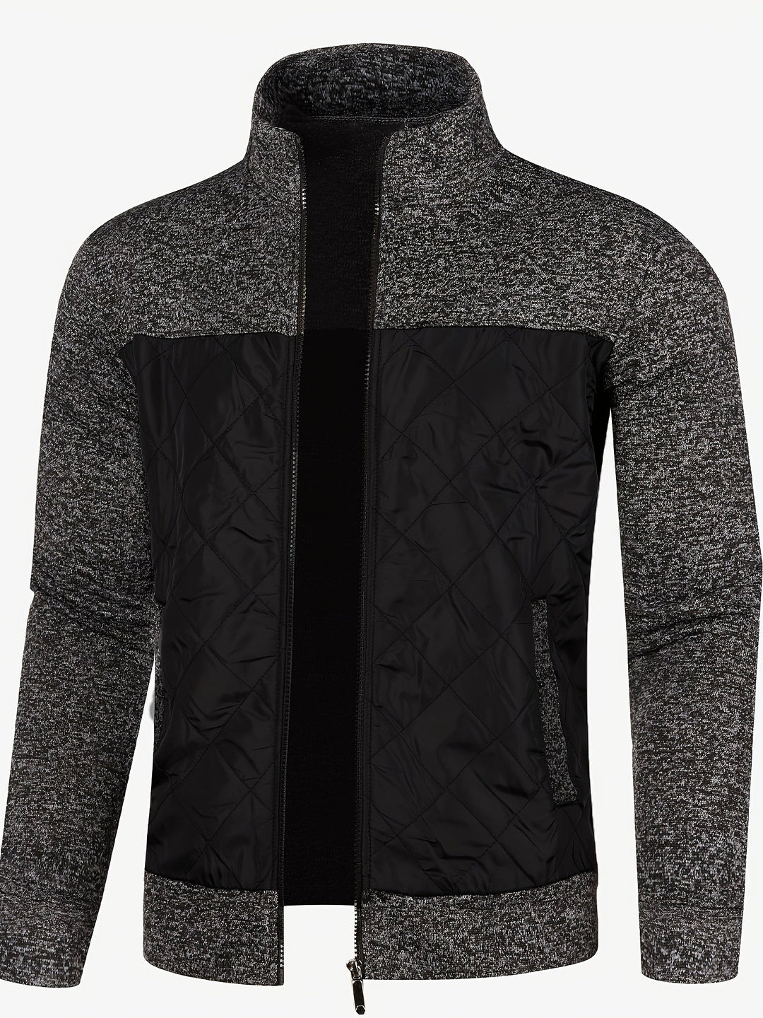 Men's Stand Collar Zip Knit Jacket