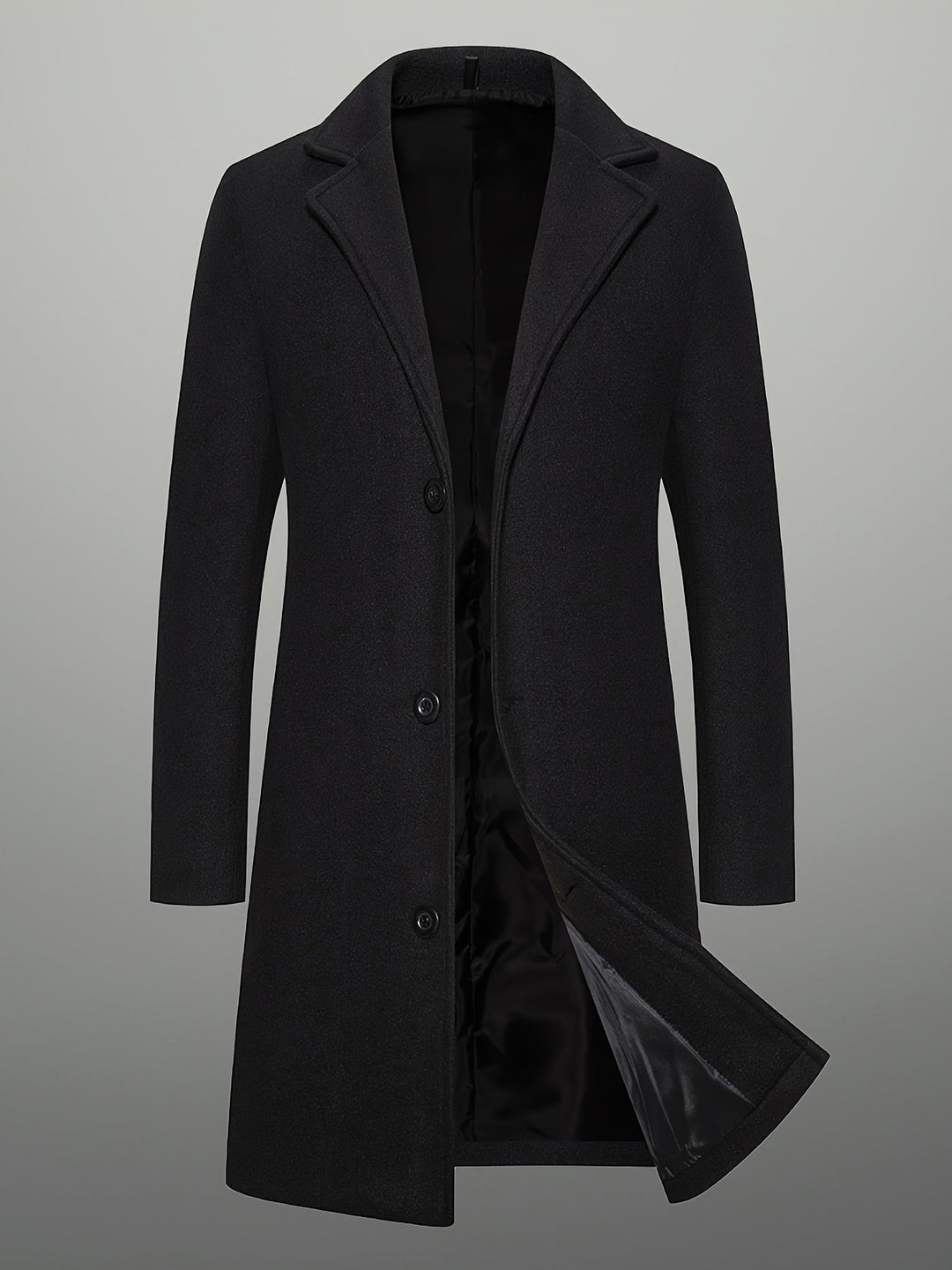Men's Mid-Length Tweed Coat