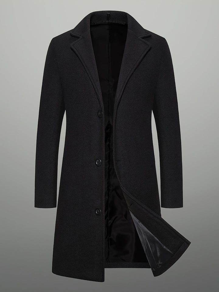 Men's Mid-Length Tweed Coat