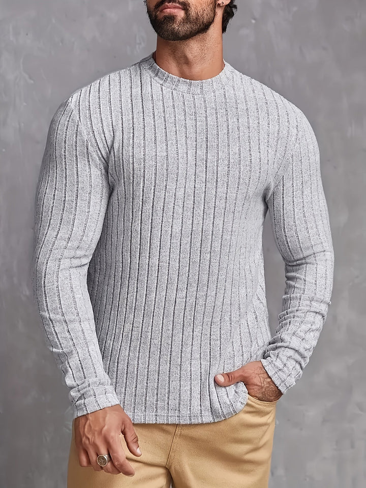 Men's Striped Rib-Knit Sweater