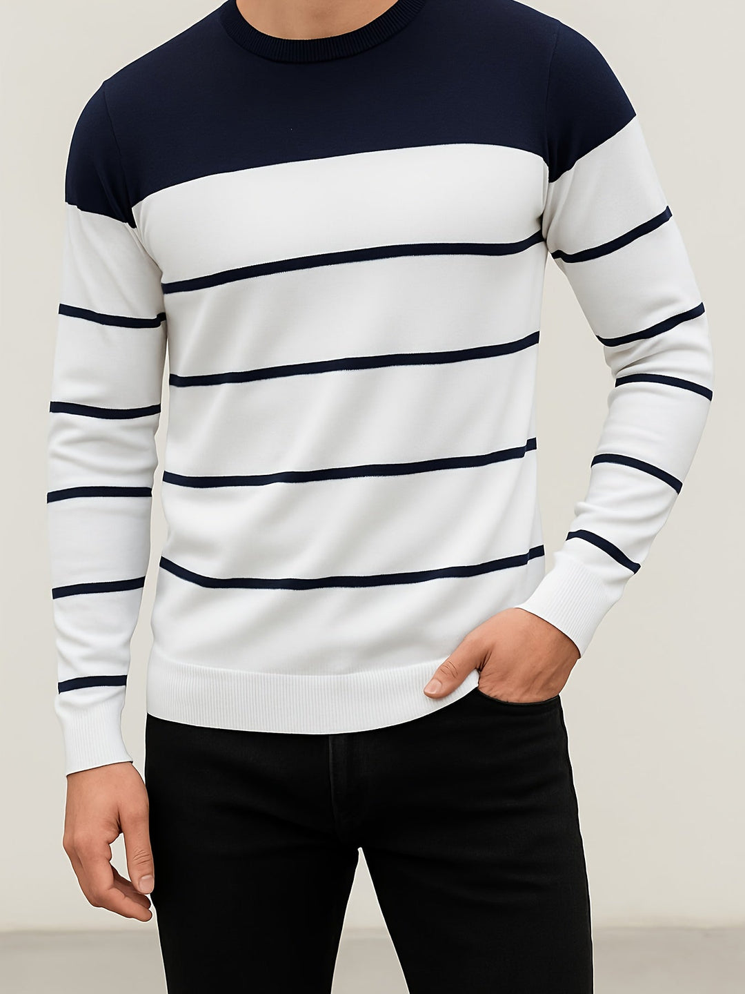 Men's Striped Knit Sweater