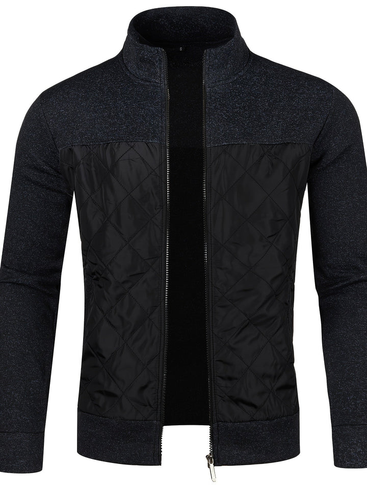 Men's Stand Collar Zip Knit Jacket