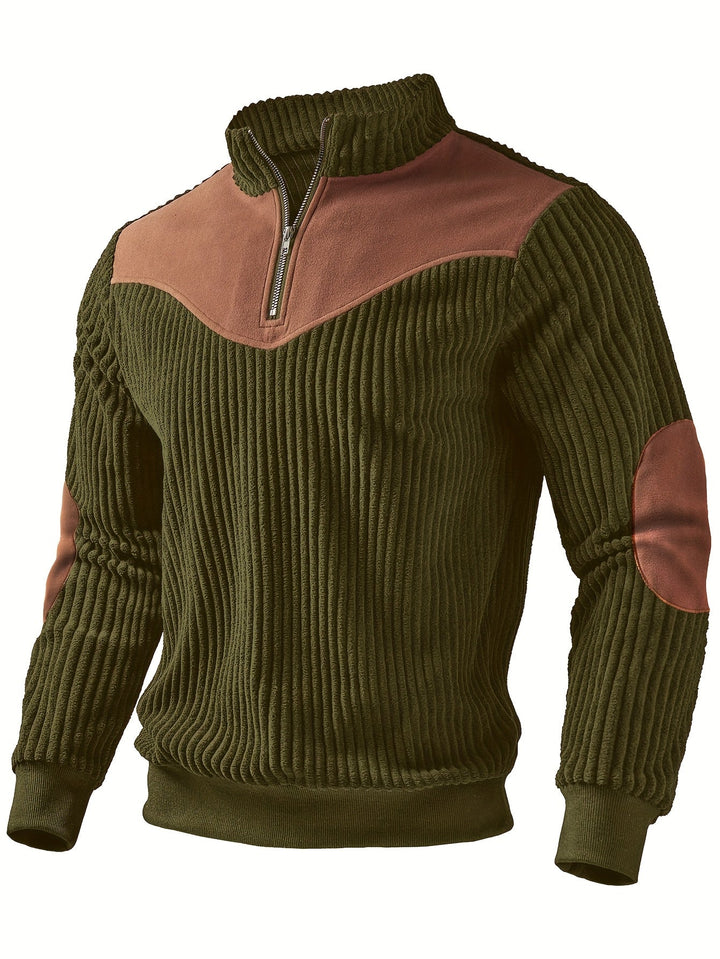 Men's Ribbed Half Zip Sweatshirt
