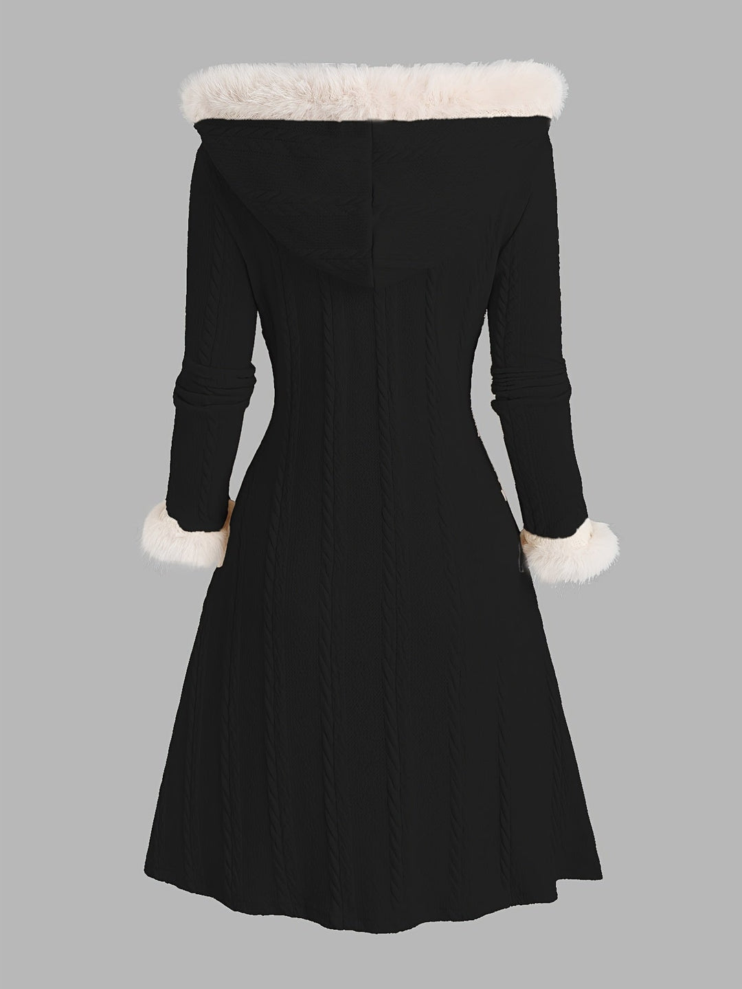 Nadia | Fur-Trimmed Hooded Longline Coat