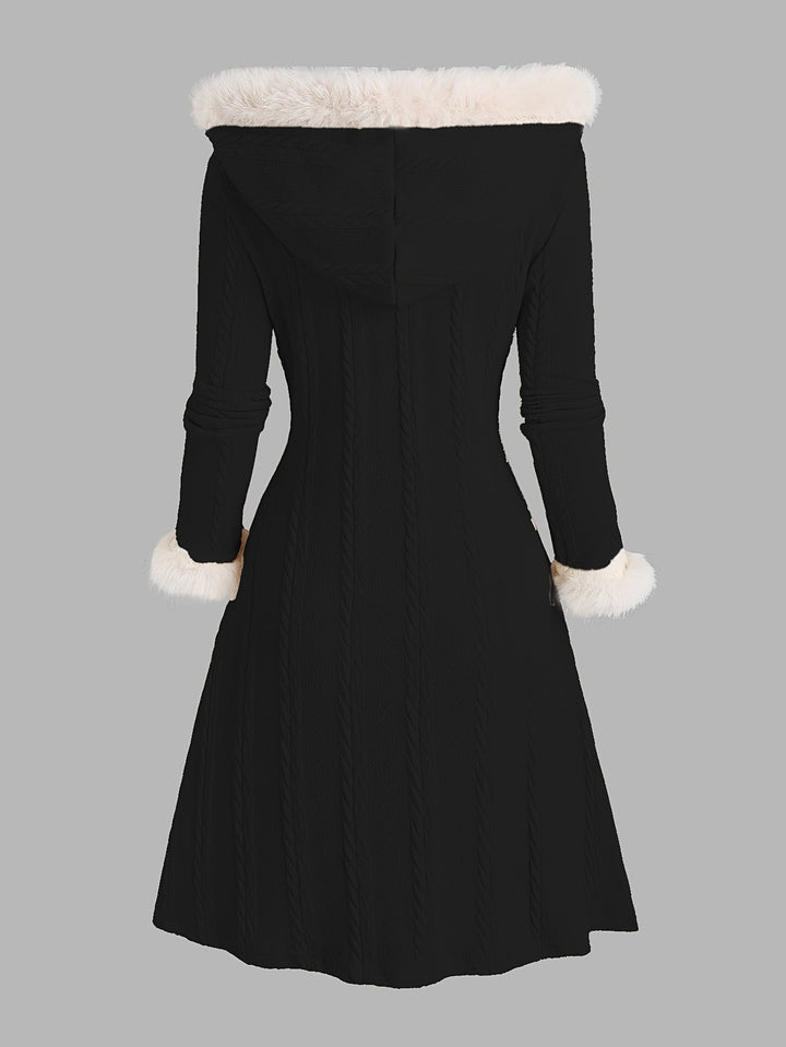 Nadia | Fur-Trimmed Hooded Longline Coat