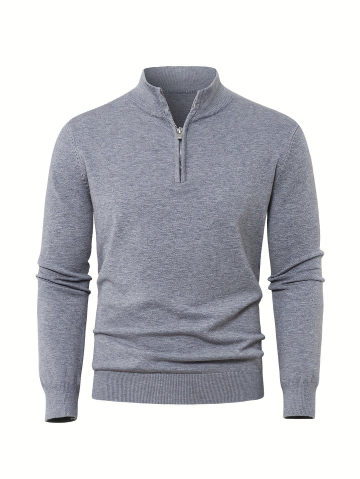 Men's High Neck Zip Sweater