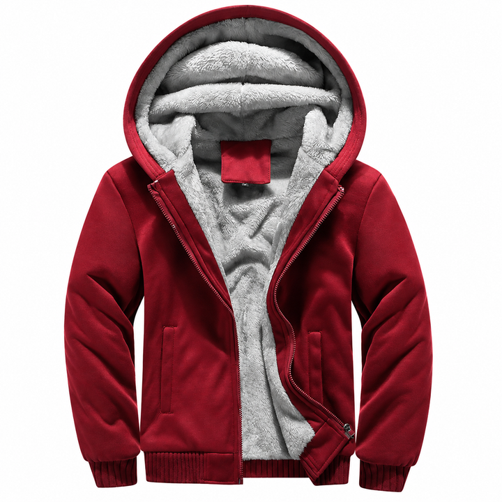 Men's Thick Lined Hooded Zip Hoodie