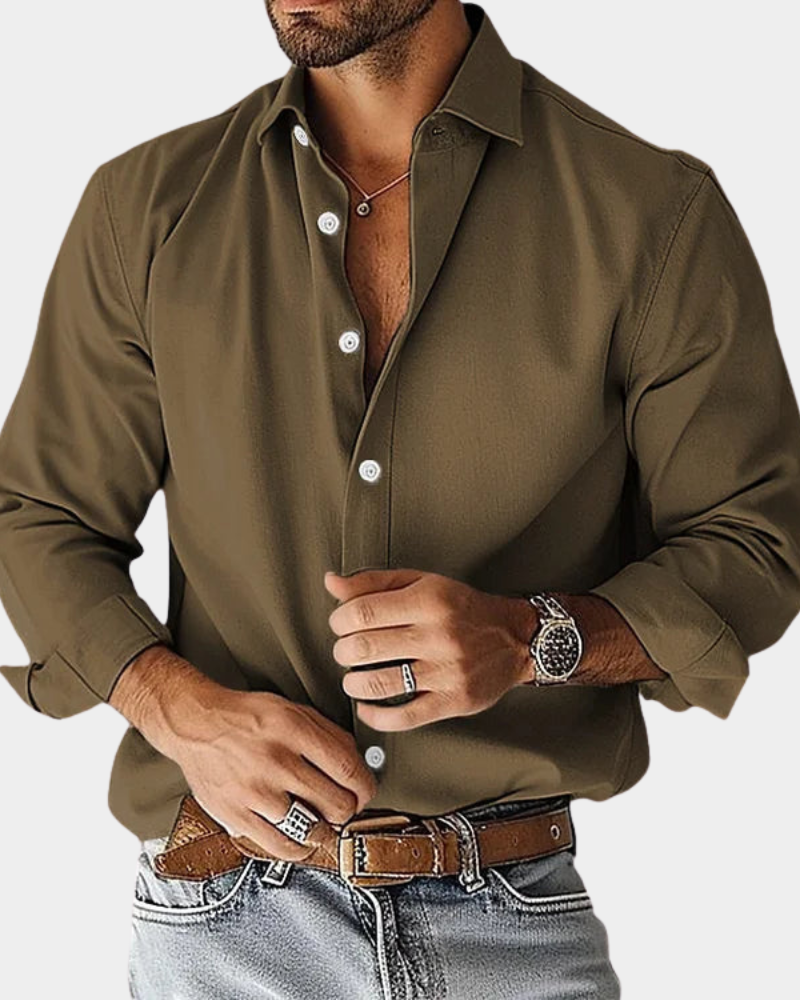 Men's Slim Fit Stretch Buttoned Shirt