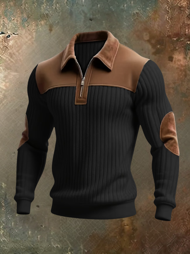 Men's Ribbed Half Zip Sweater