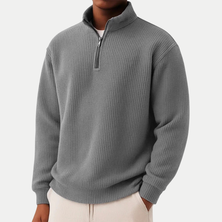 Men's Quarter Zip Knit Sweater
