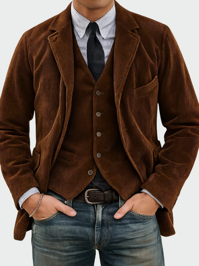 Men's Refined Corduroy Blazer Suit