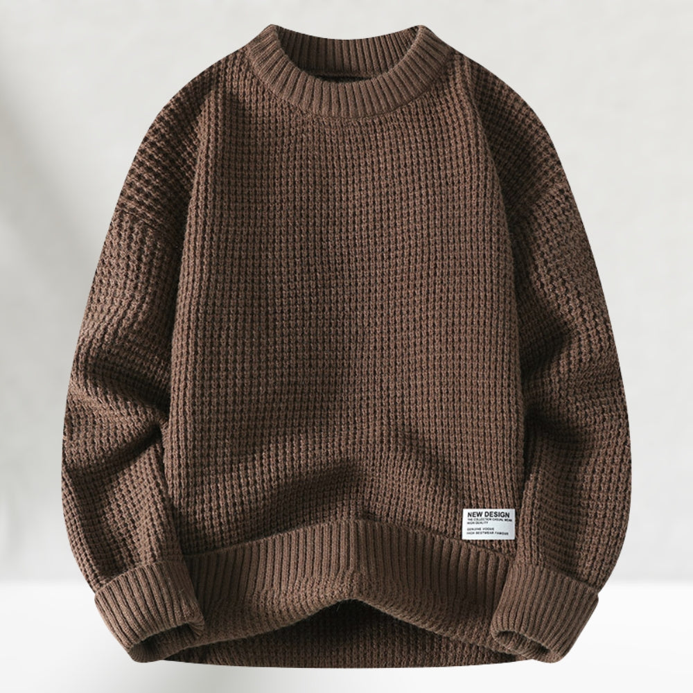 Men's Honeycomb Knit Crew Neck Sweater