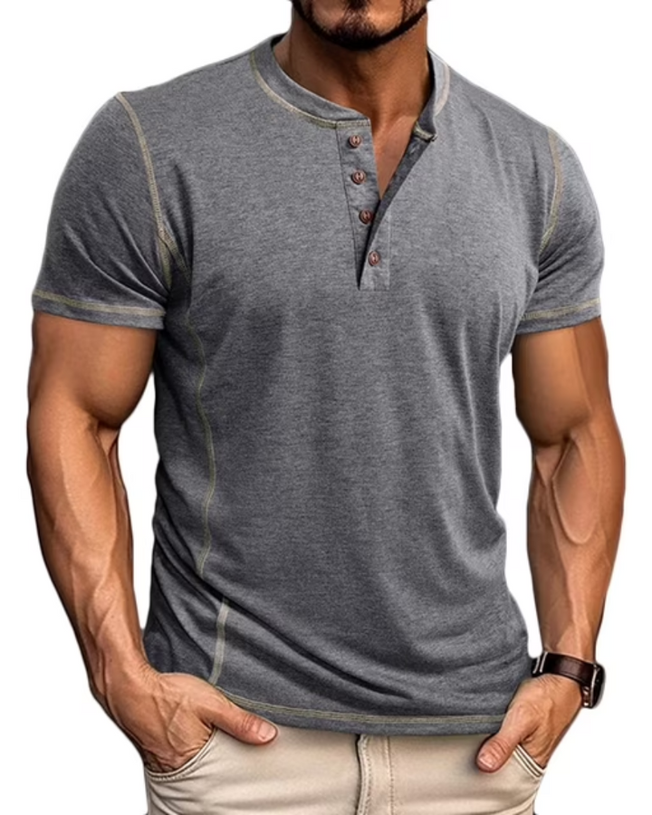 Men's Button Henley T-Shirt