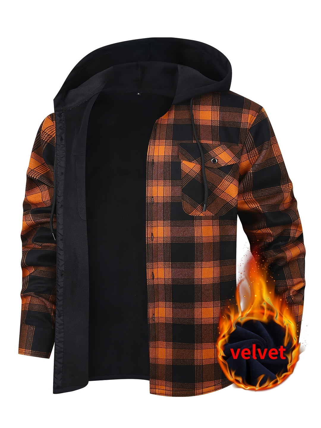 Men's Plaid Hooded Jacket