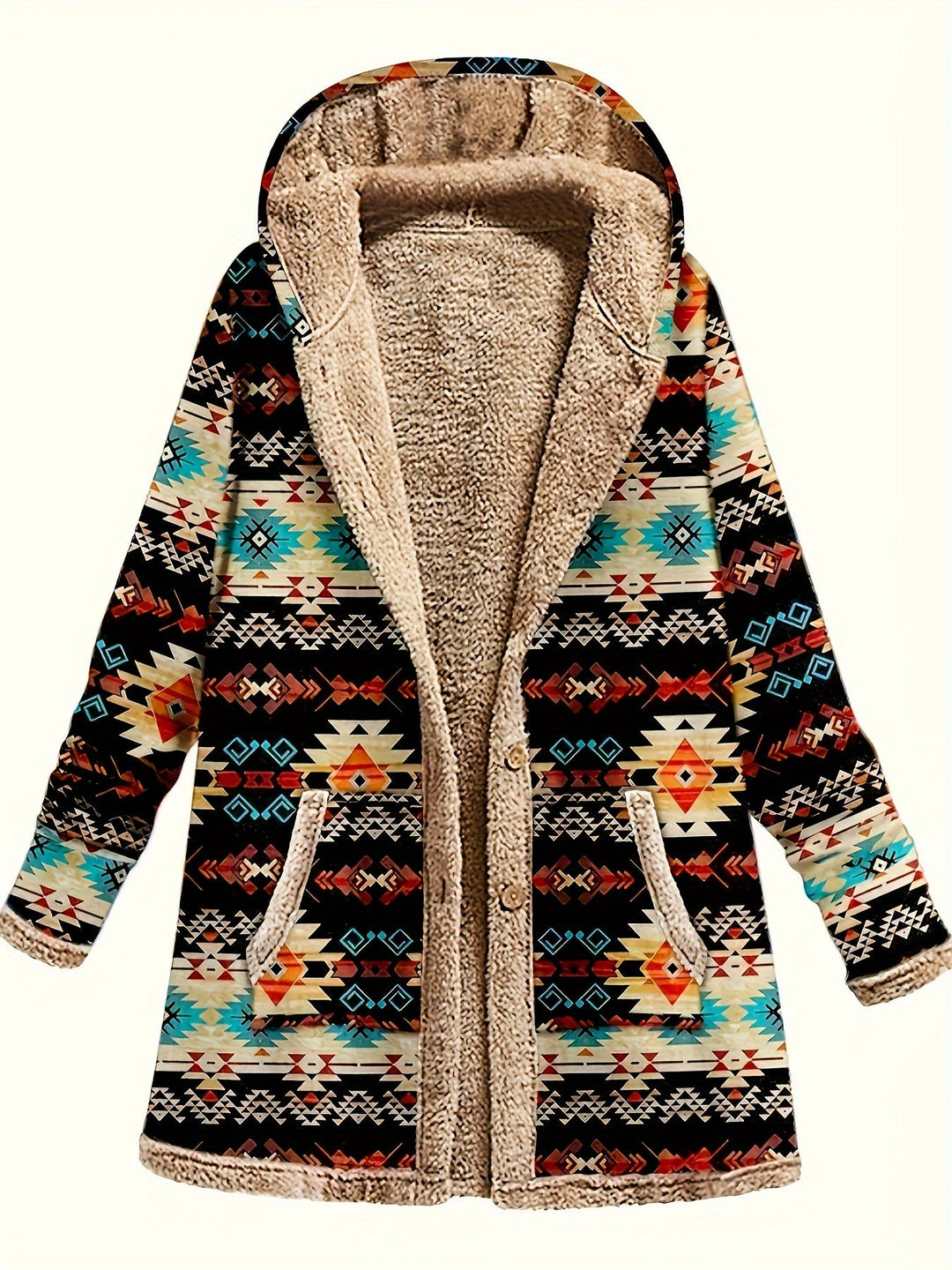 Mabel | Cozy Patterned Hooded Coat