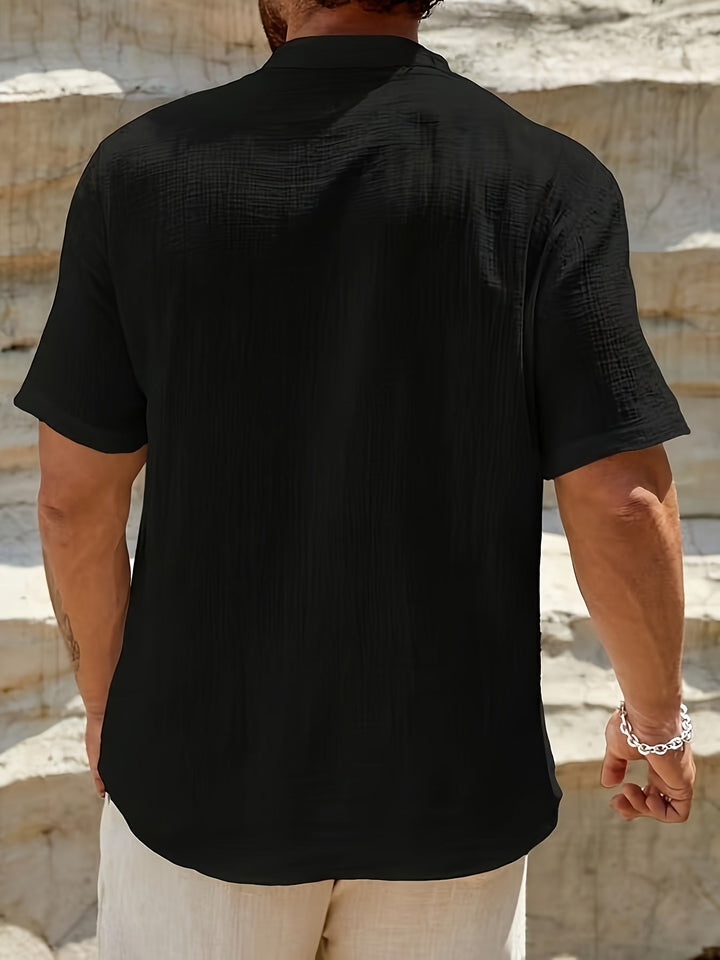 Men's Loose Henley Shirt