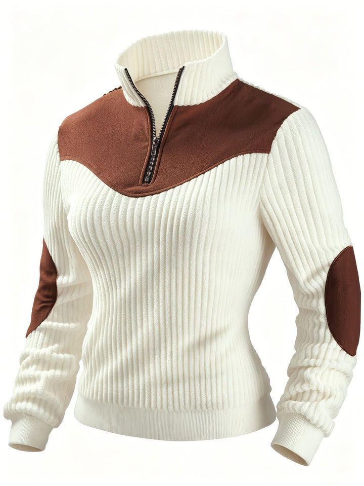 Lucinda | Ribbed Quarter-Zip Pullover