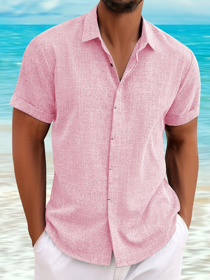 Men's Linen Lapel Shirt