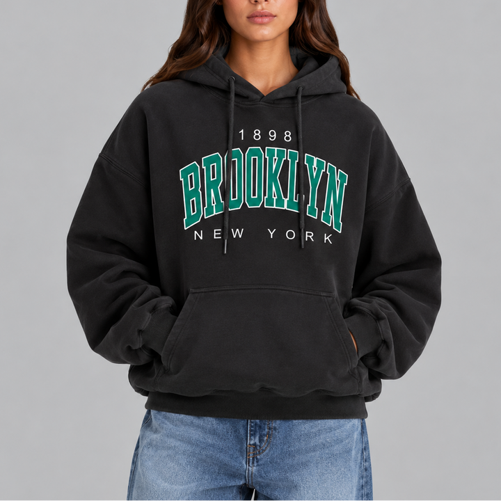 Women's Brooklyn Oversized Hoodie – Casual Pullover Sweatshirt with Pockets