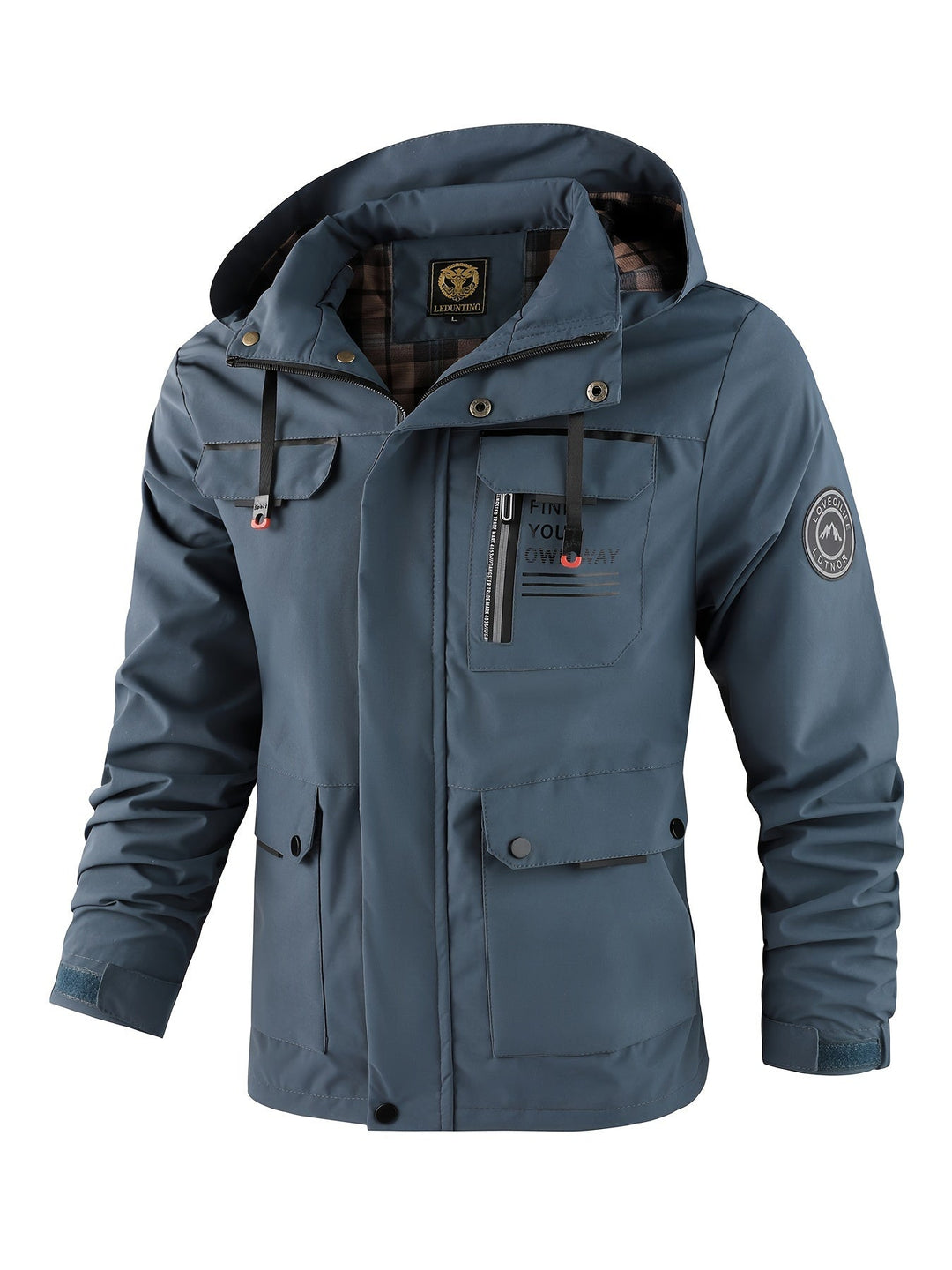 Men's Hooded Alphabet Zip Jacket